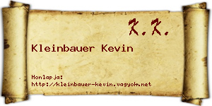 Kleinbauer Kevin névjegykártya